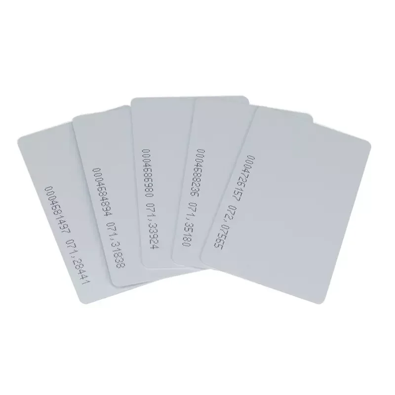 Short range identification 0.8mm thin 125khz TK4100 contactless PVC rfid card with unique ID