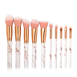 Makeup brush set private label 10pcs Marbling Handle cosmetic brush set