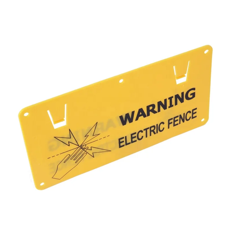 Customized plastic safety caution warning sign for electric fence energizer
