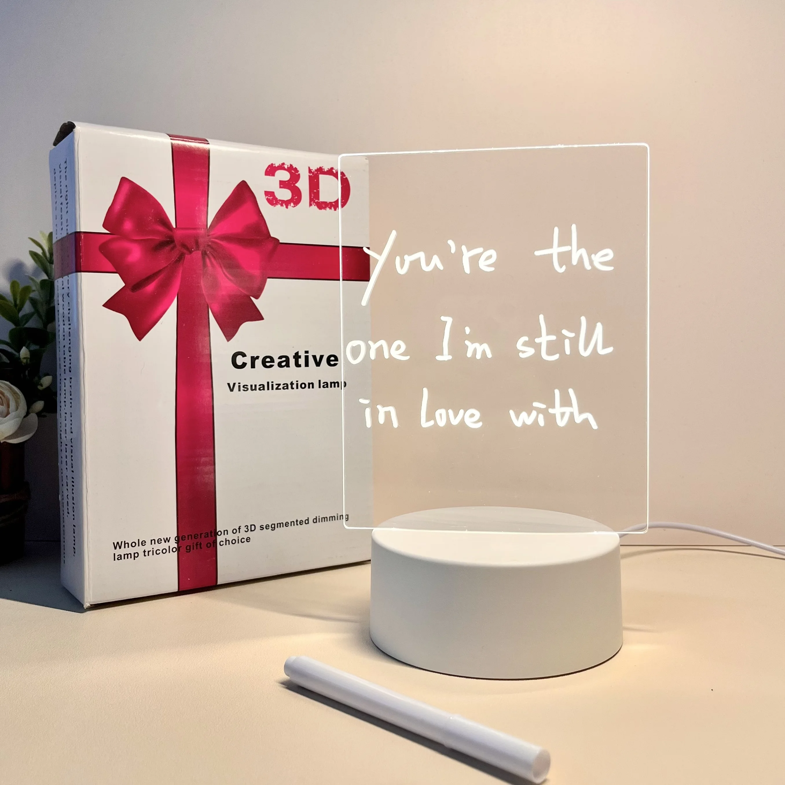 3D креативная светящаяся акриловая доска «сделай сам» для сообщений светодиодные
