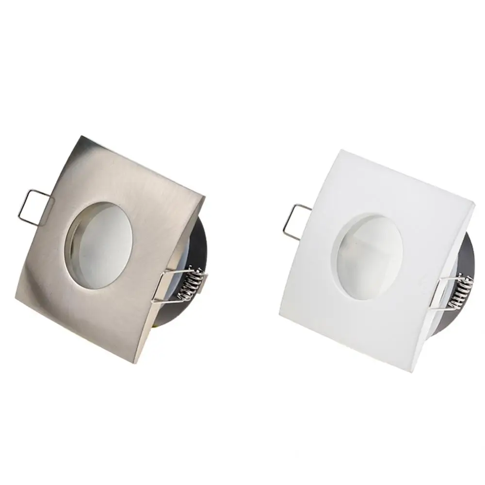 
Square White Nickel House GU10 MR16 Lighting Fixture COB Downlight LED Ceiling Light Frame 