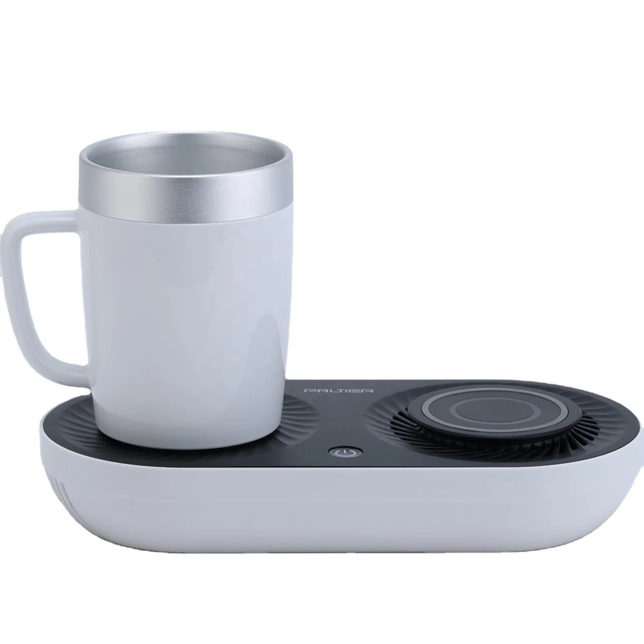 Custom New Desktop Electric Smart Drink Milk Tea Coffee Heating Mug Cup With Wireless Phone Charging Coffee Mugs Warmer For Gift