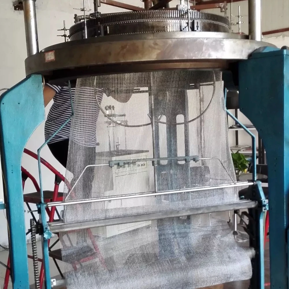 Metal Wire knitting machine wire mesh circular weaving machines with 6 lines for demister pad