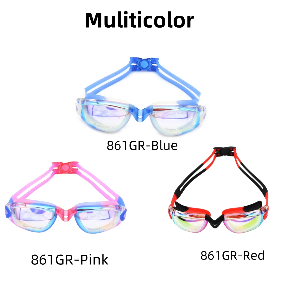 Child Funny Rainbow Color kids googles swimming goggles Anti Fog Mirrored Coating Kids Sports swimming Swim glasses