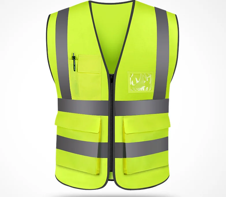 Security Reflective Vest Safety Belt Strap High Visibility Night Running Cycling Waistcoat Road custom logo with Pockets