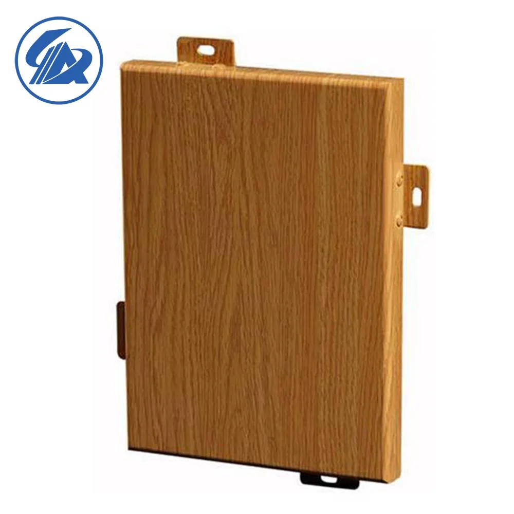 AIYIA Wooden Grain Single curved Alloy 3003 PE/PDVF Aluminum Veneer for Curtain Wall