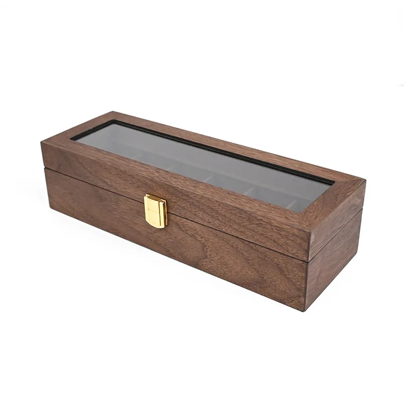 Spot Wholesale 6 -digit Watch Box Retro Wood 6 Grid Watch Collection Display Box Watch Box