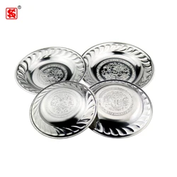 Embossed mirror serving platter/ Africa stainless steel Dinner Plate for fruit and vegetable tray