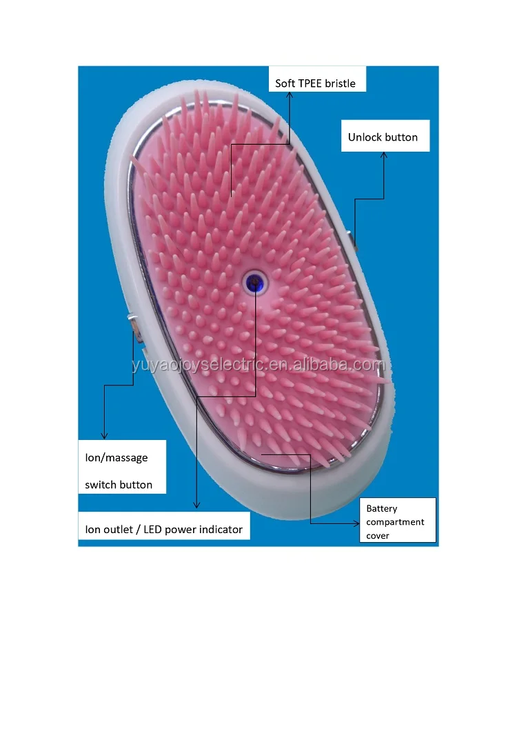 China Supplier Ionic Massager Removable Cleaning Hair Brush