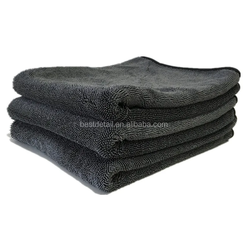700GSM 90x60cm China Wholesale Auto Detailing Car Wash Premium Large Single Side Twist Microfiber Twisted Loop Car Drying Towel
