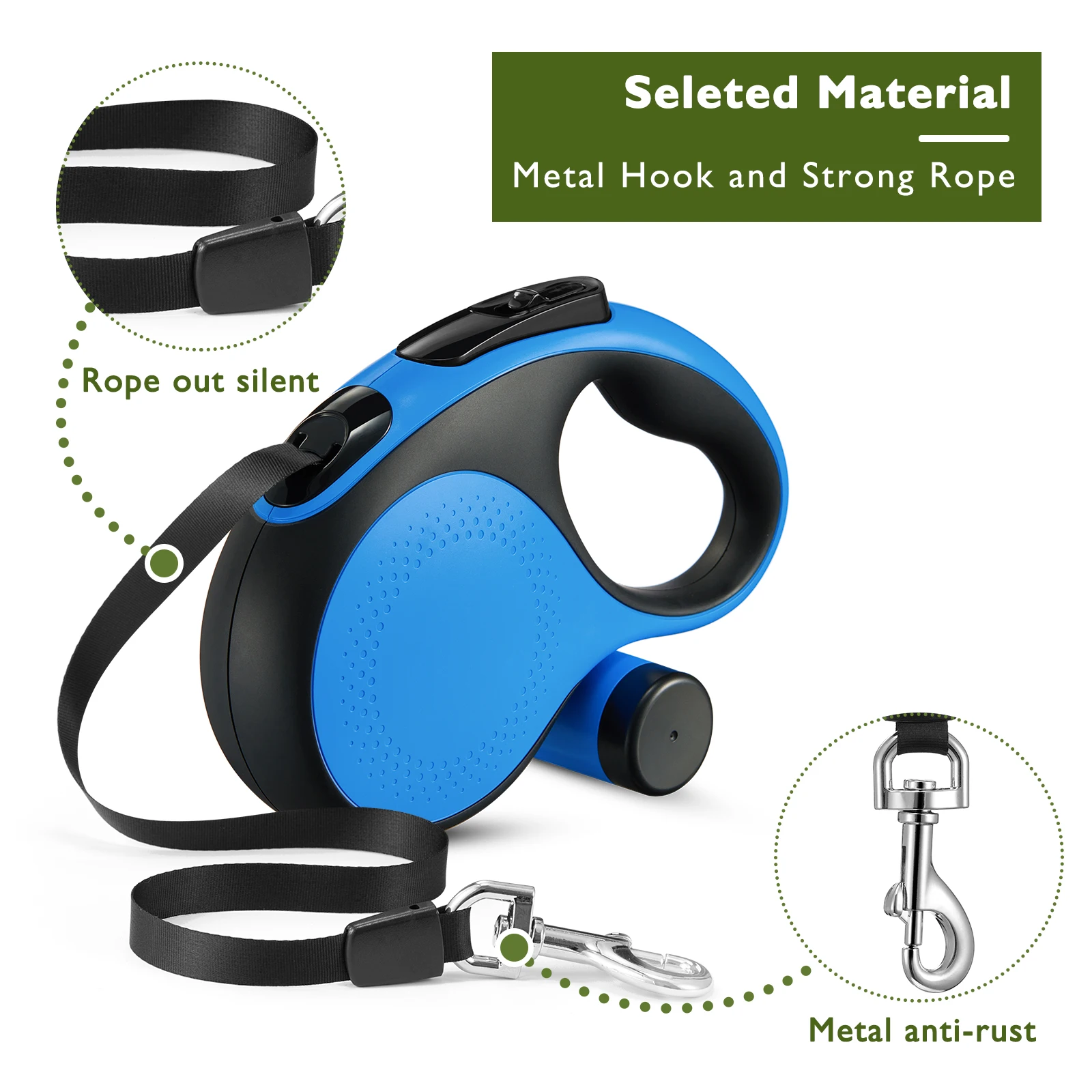 Non-slip Multi-functional Intelligent Pet Dog Stretch Leash Custom Automatic Retractable Dog Leash