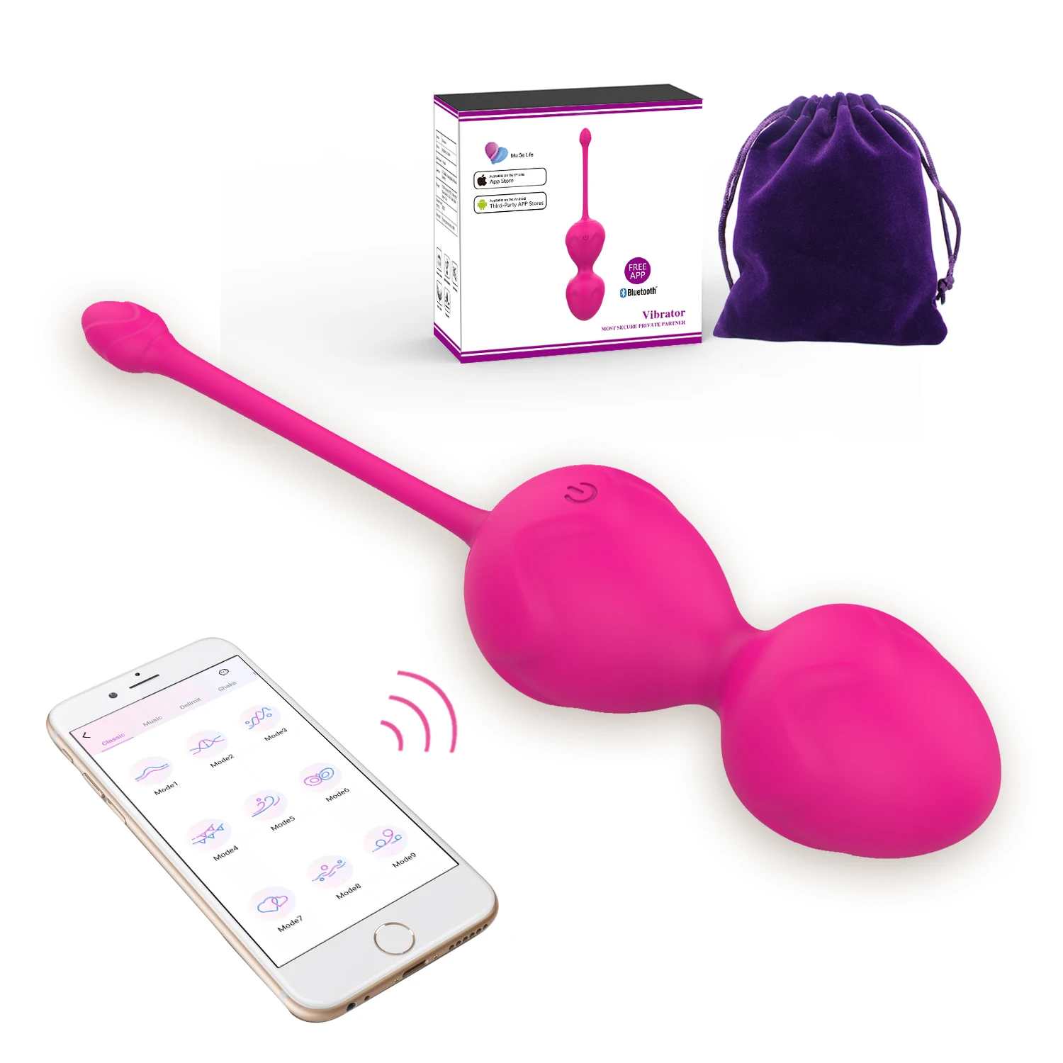 Phone APP Wireless Control Sex Products Silicone Vaginal Tightening Exercise Ball Vibrating Egg