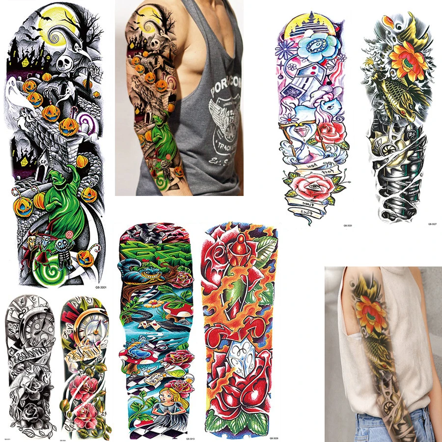 Best Dragon Full Arm Tattoo Sleeve Stocking for Men QB3001 - QB3040