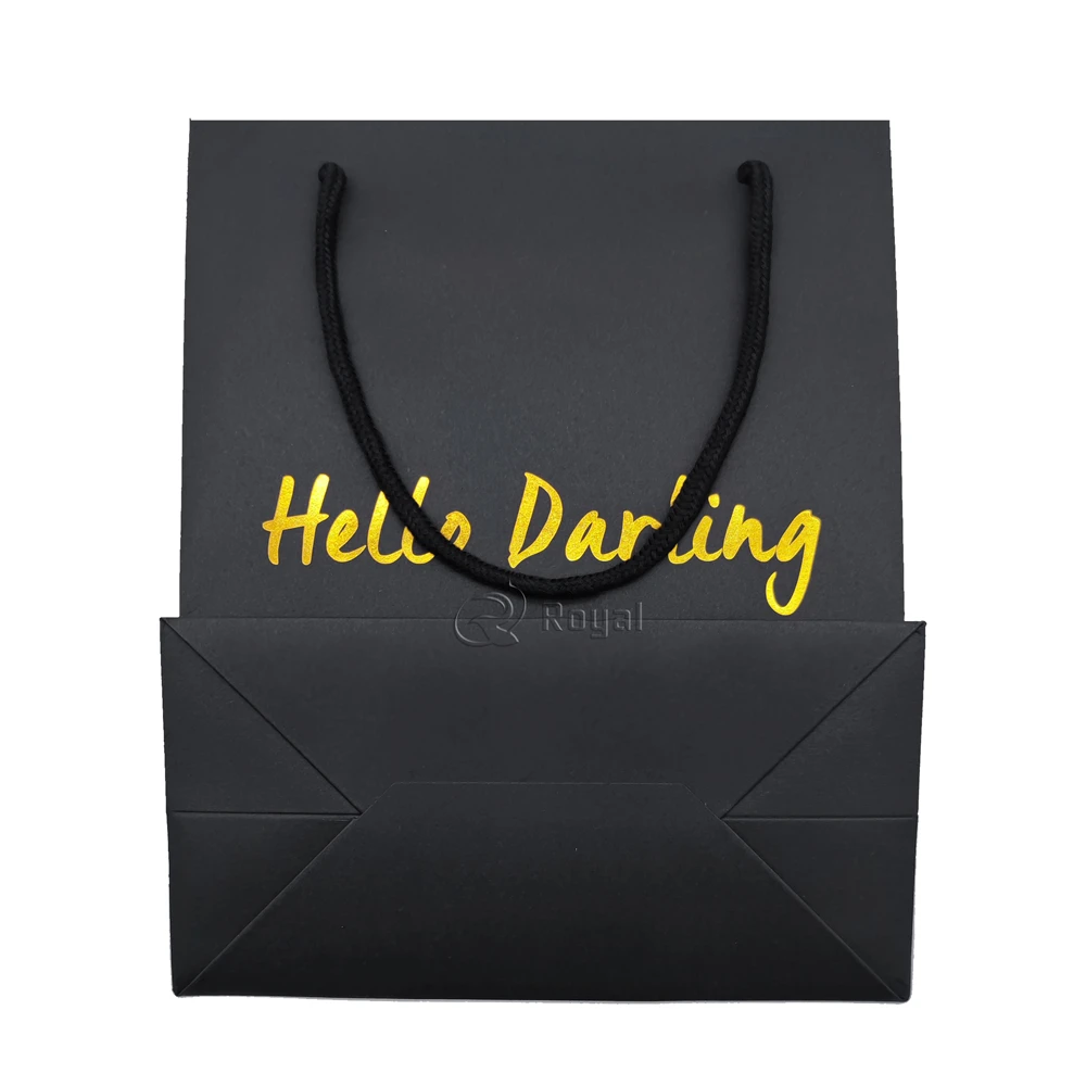 Hot sell Laser Shiny Gift Bags Holographic Iridescent Thank You Flat Handle Special Paper Bag With Your Own Logo