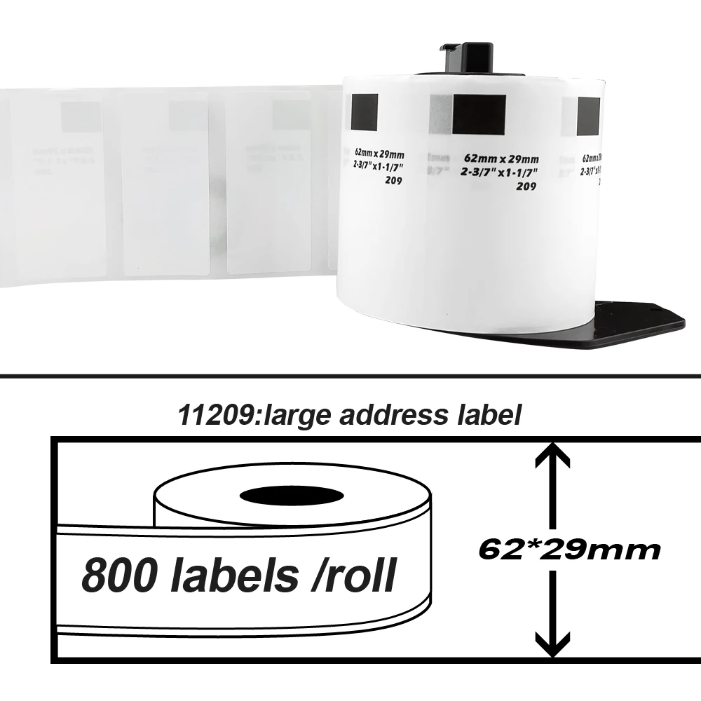 DK Series Paper Rolls DK Printer Label Roll Cartridge DK11209 Compatible Label Roll Compatible for Brother Printer