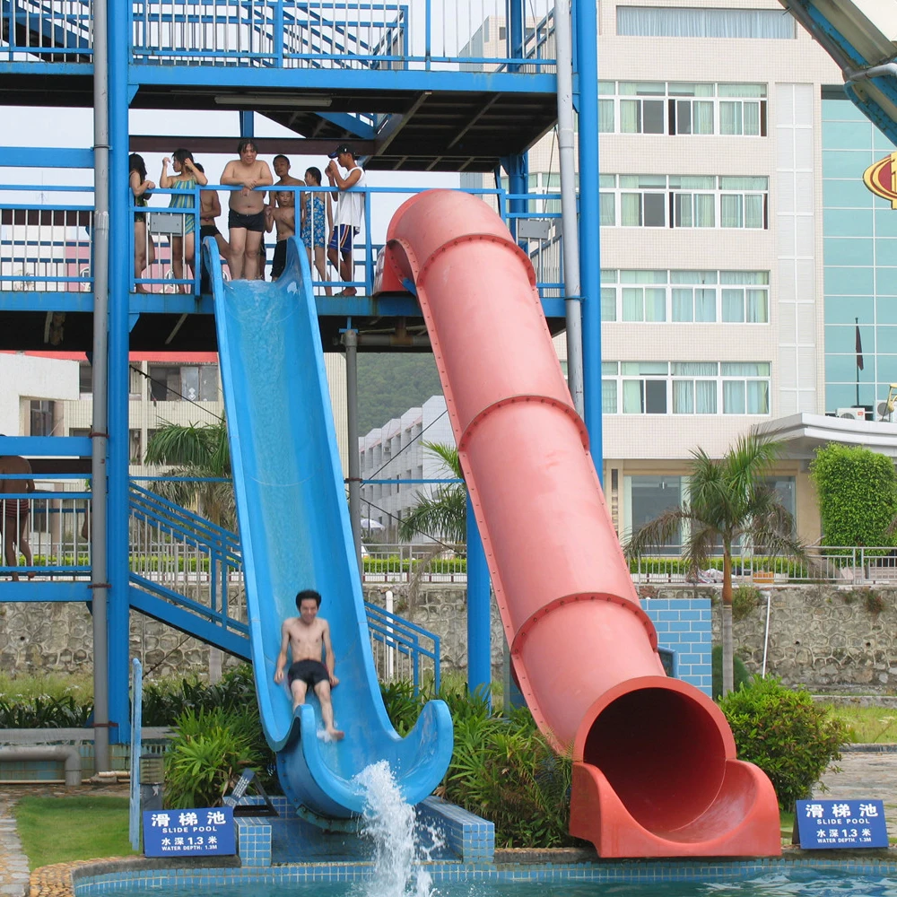 WM Medium Fiberglass Water Park Equipment with Kids Water Slides For Swimming Pool