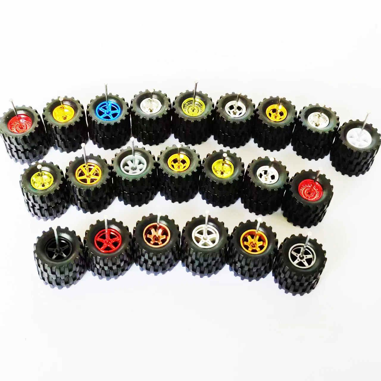 1/64 Offroad Wheels 14mm 15mm Rims Tires Off-Road Rims for Hot Wheel 1:64 Diecast Car Off Road Truck SUV Model