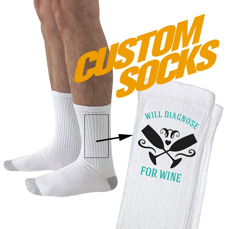 NO MOQ FREE DESIGN made your own pattern socks custom logo customised socks with your own brand