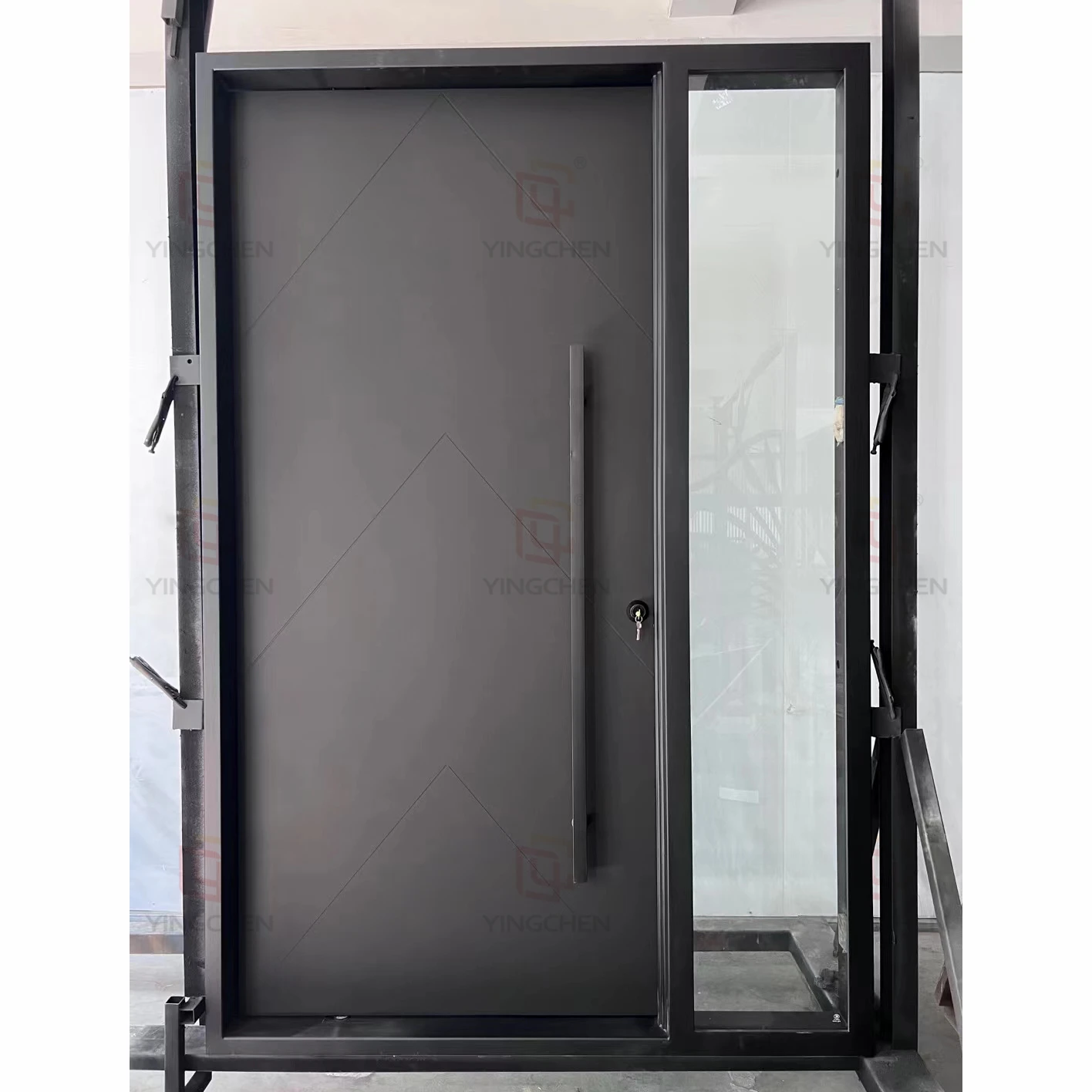 Modern Main Entrance House Security Double Front Doors Wholesale Price Exterior Wrought Iron Door