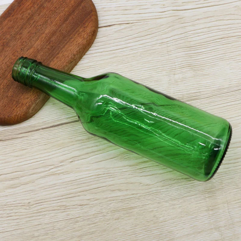 China Manufacturer 360ml Soju Bottle Cheapest Factory Price Quality Wholesale Neck Soju Glass Bottle Green Korean Soju Bottle