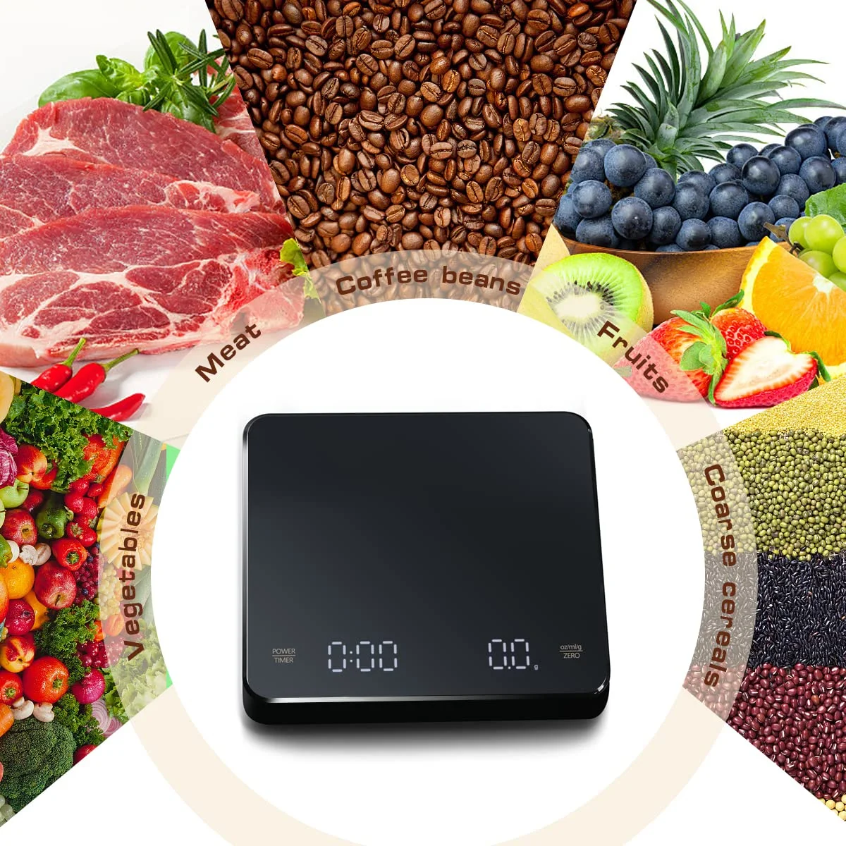 USB Charging Coffee Electronic Scale Household Kitchen Scale Small Coffee Bean Weighing Device Automatic Timing Coffee Scale