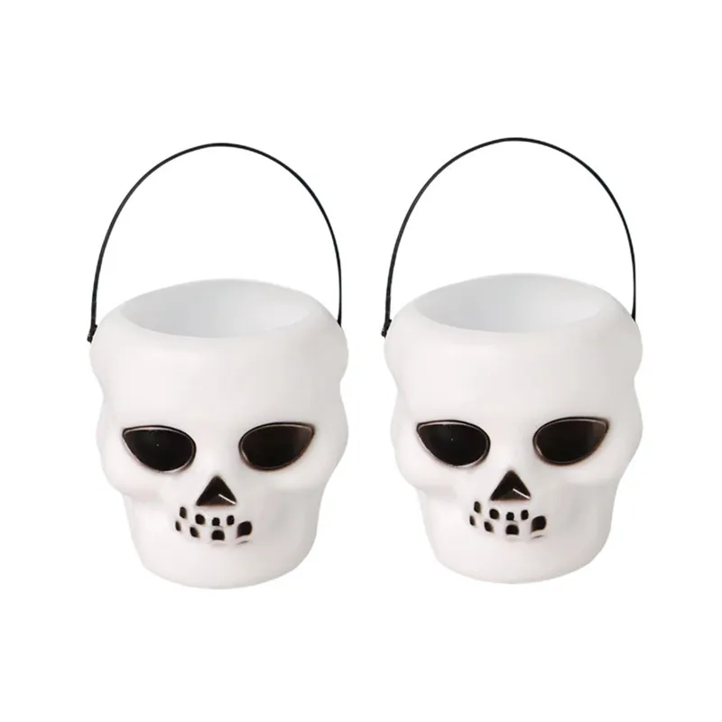 6pcs Halloween mini Candy Bucket skeleton Heads Shaped Pumpkin Ghost Cauldron Candy Bucket for Trick or Treat halloween toys