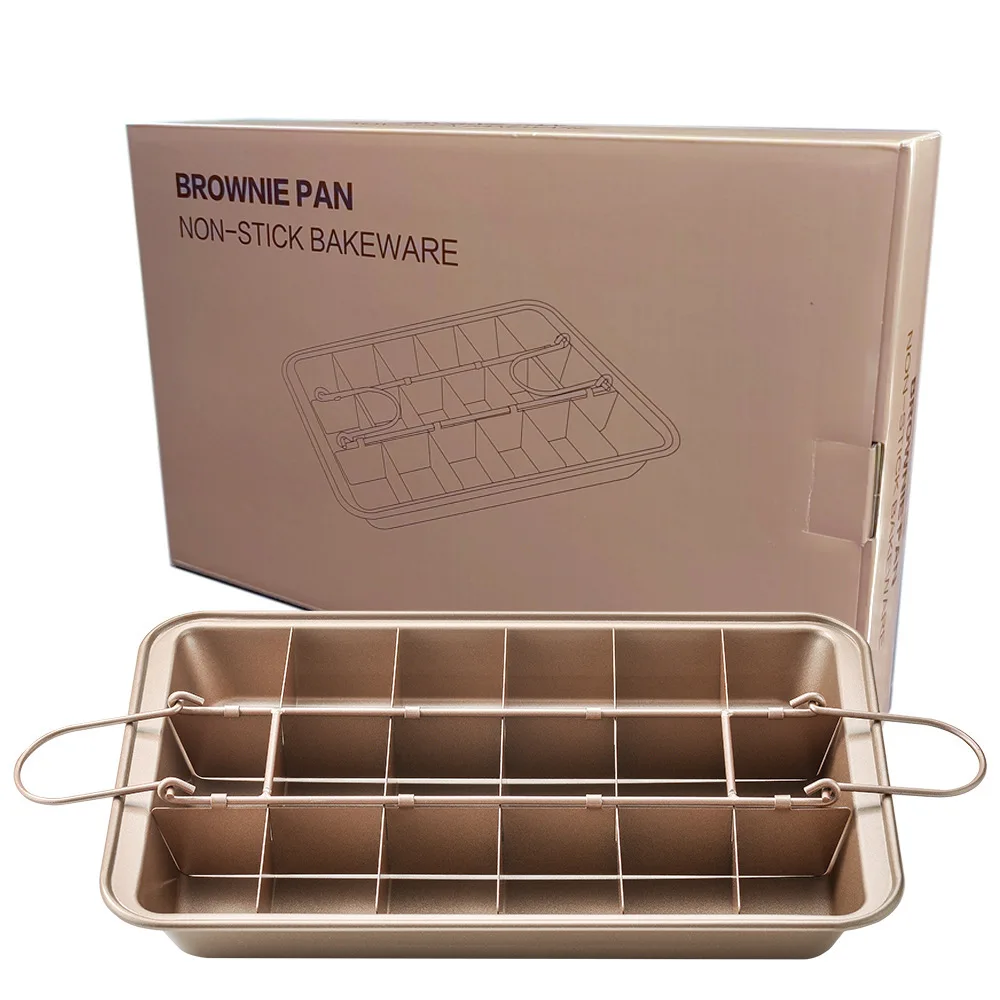 Baking Accessories Hot Selling Carbon Steel Non Stick Square Brownie Pan With Dividers Brownie Baking Pan