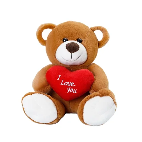 Valentines Day Bear Anniversary Teddy Bear Heart Stuffed Animal holding red heart plush toy customized For Girlfriend
