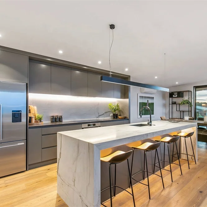 Foshan order square small wood sets metal high gloss glass lacquer kitchen cabinet modern