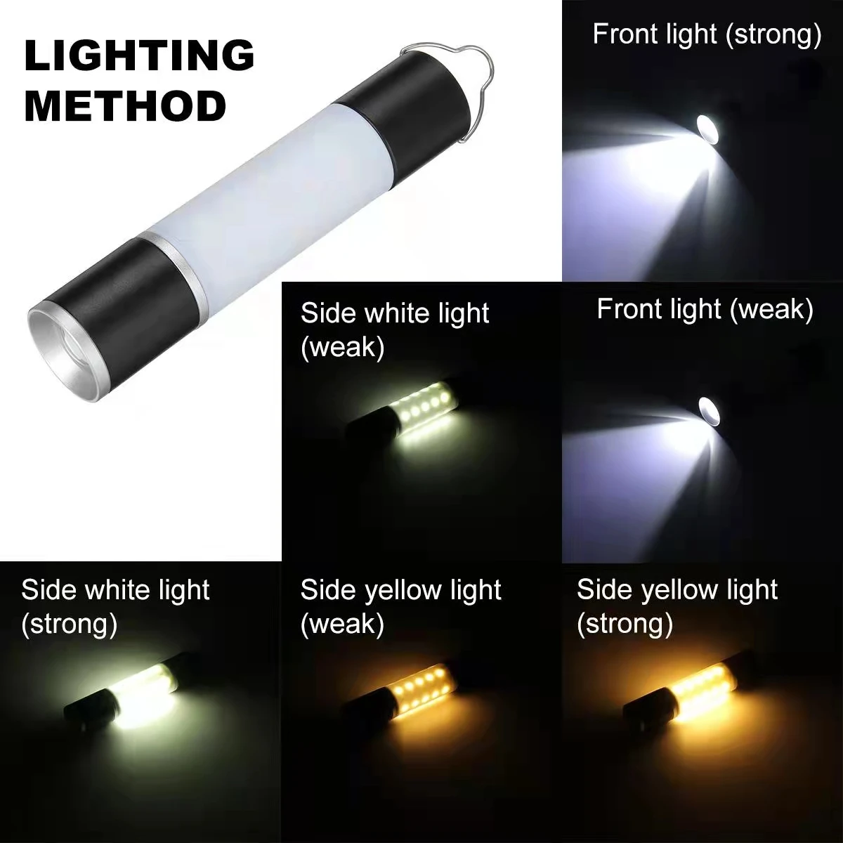 factory wholesale camping supplies Stretchable led Sticker outdoor Torch camping light portable with Triangle bracket