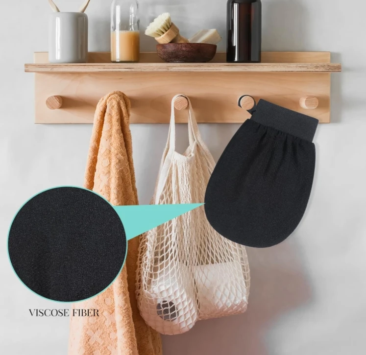 Exfoliating Glove Exfoliator Mitt Body Scrub Viscose Fiber Body Scrubber Glove Korean Deep Mitt Exfoliating for Bath and Shower