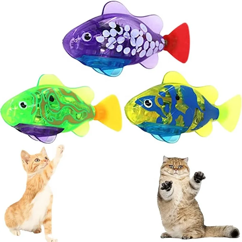 Interactive Swimming Robot Fish Toy For Cat Dog With LED Light Cat Dog Toy To Stimulate Your Pet Hunter Instincts
