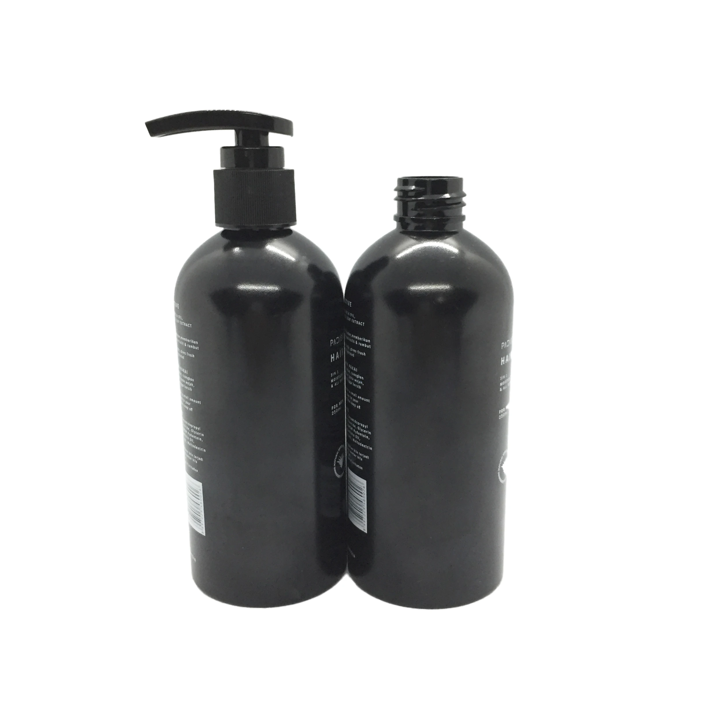 supplier 250ml frost black plastic bottle for moisturizing lotion manufacturer/wholesale