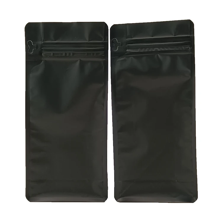 customized  kraft compostable empty flat bottom coffee packaging bags custom printed with valve and zipper