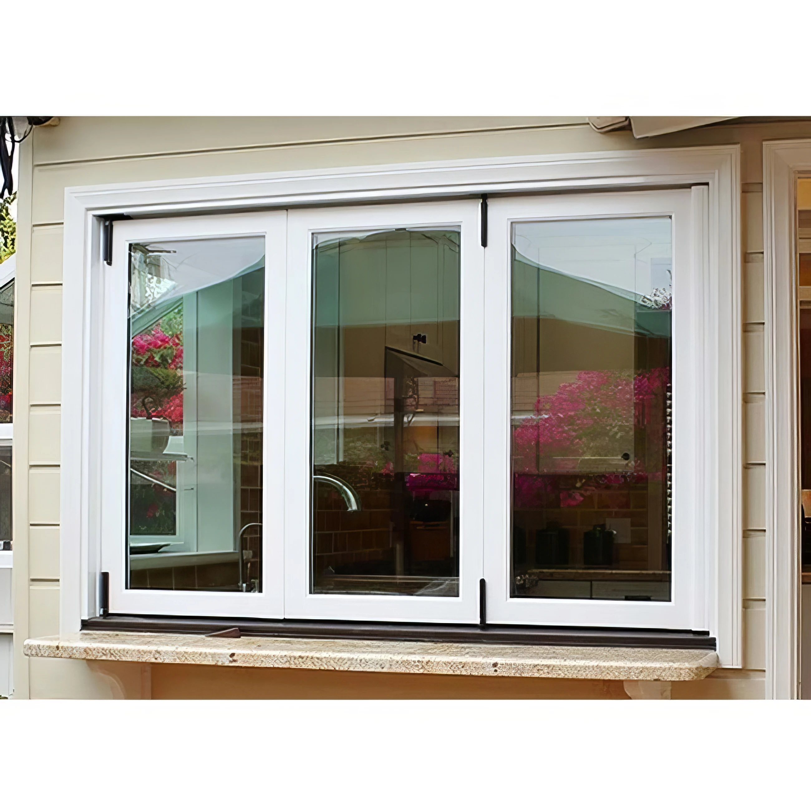 JBDhome Hot Selling Beautiful New Toughened Glass Double Folding Window Hurricane Proof Insulated Aluminium Folding Window