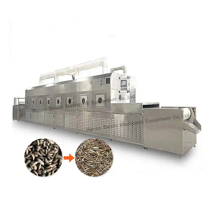 Microwave Drying Food BSF Larvae Production Process Machine Mealworm Shrimp Sea Cucumber Meat Dryer Equipment