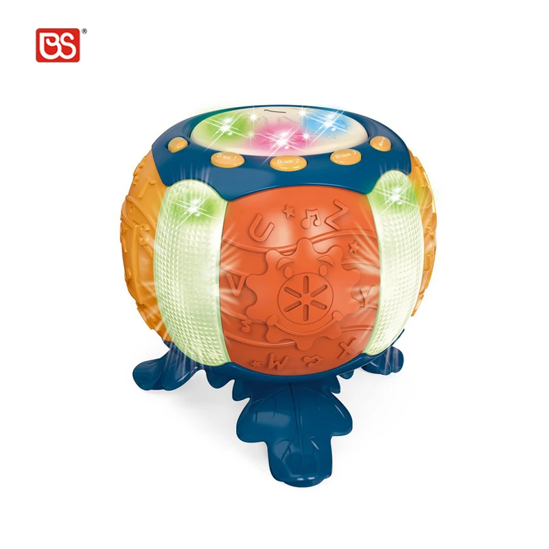 Wholesale Preschool Kids Learning Plastic Music Light Educational Hand Pumpkin Drum Pat Toy Musical Instrument