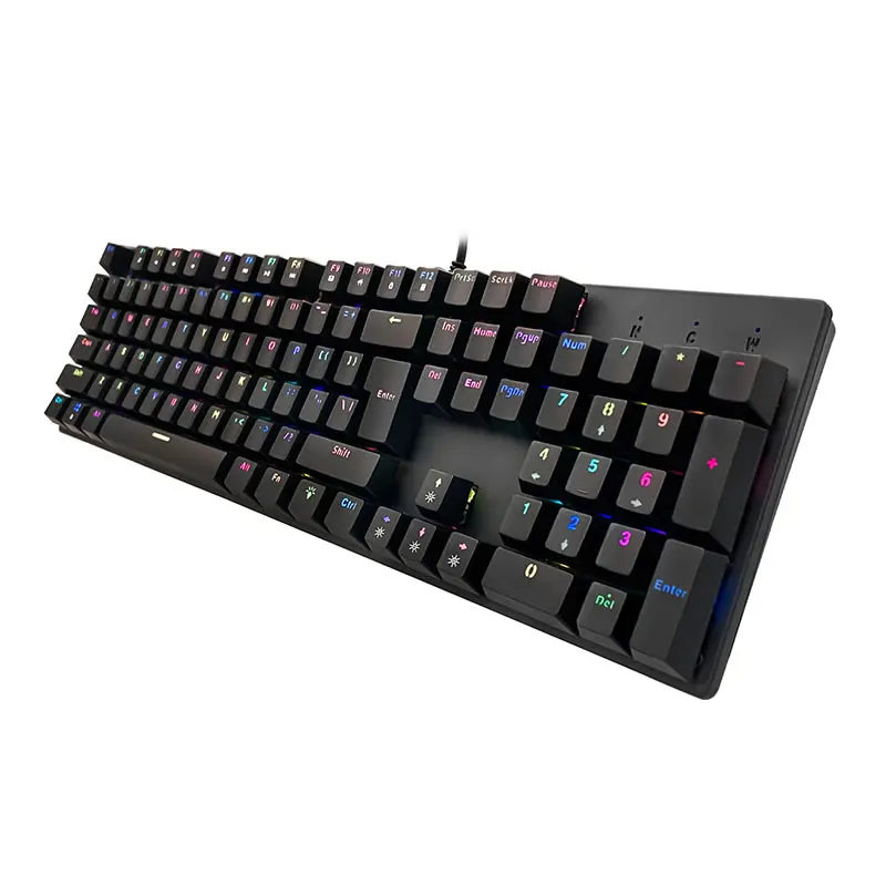 Customized Layout Gaming Keyboard 104 Keys ABS Plastic Mechanical Keyboard with 11 kinds of LED Light, YH-101A