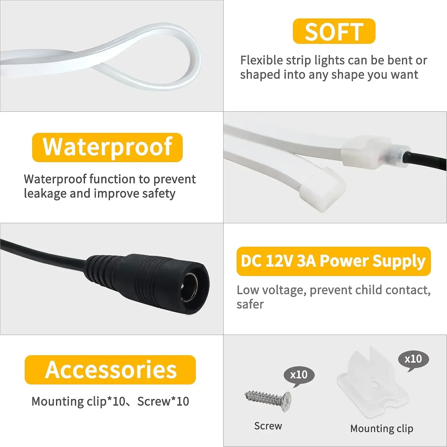 LEDILAND 3535 RGB Strip Light 24V Night Lamp with Luxury Home Decor Colorful LED Neon Lights PVC Body Red CCT