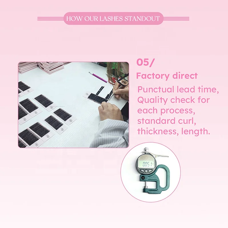 Private Label Wholesale Ready To Ship  Individual Mink Super Soft Dark Matte PBT Lash Extensions Classic Lash Extensions Trays