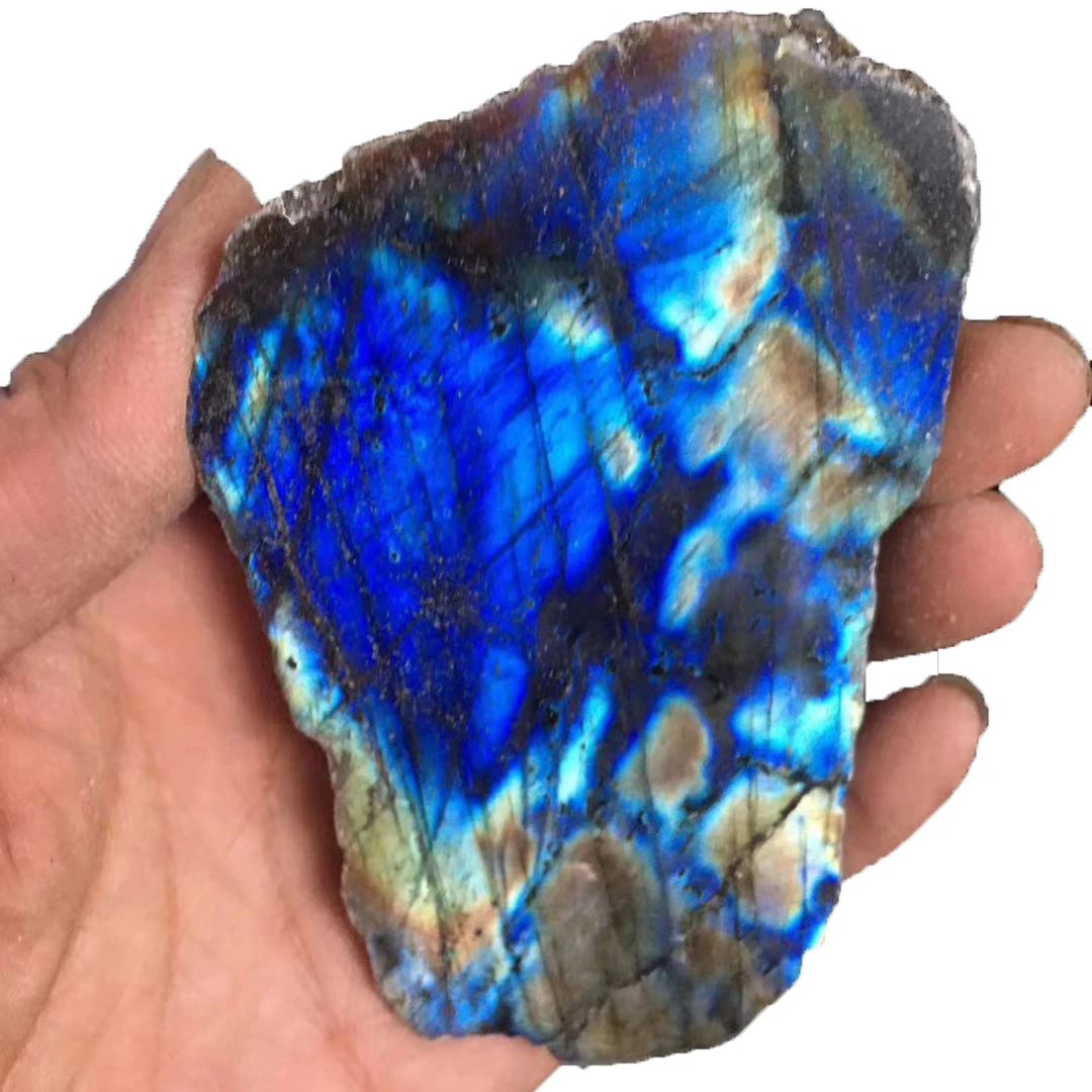 Wholesale natural polished labradorite rough raw quartz stones for decoration