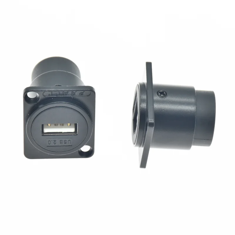 USB2.0 RJ45 Ethernet receptacle adapter IP67 waterproof power connector