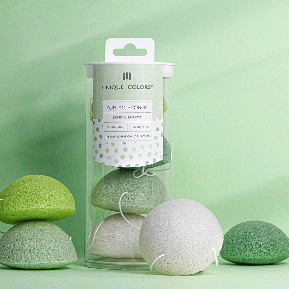 Private label clean eponge face konjac sponge organic with box