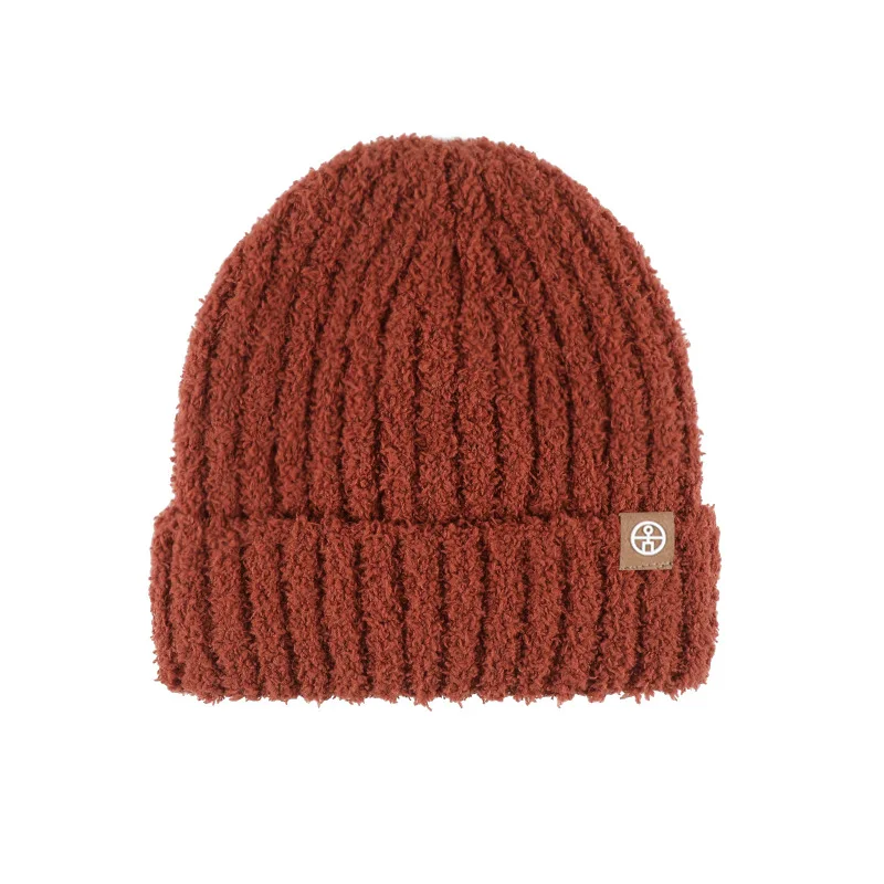 Warm Fleece Lined Thicken plush Knitted Beanie for Kids knit baby hat