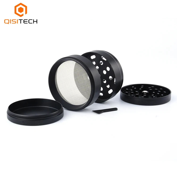 
Qisitech new Factory price 47mm Four-layer Metal Grinder Stainless Steel Grinder 