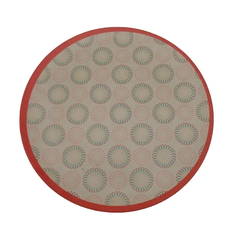 Manufacturer Creative Custom Printed Round BPA FREE Eco Melamine Bamboo Fiber Plate