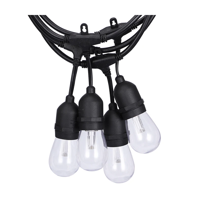  36 FT Indoor Outdoor Waterproof Linkable S14 Plastic Led Bulb String Light for Holiday lighting