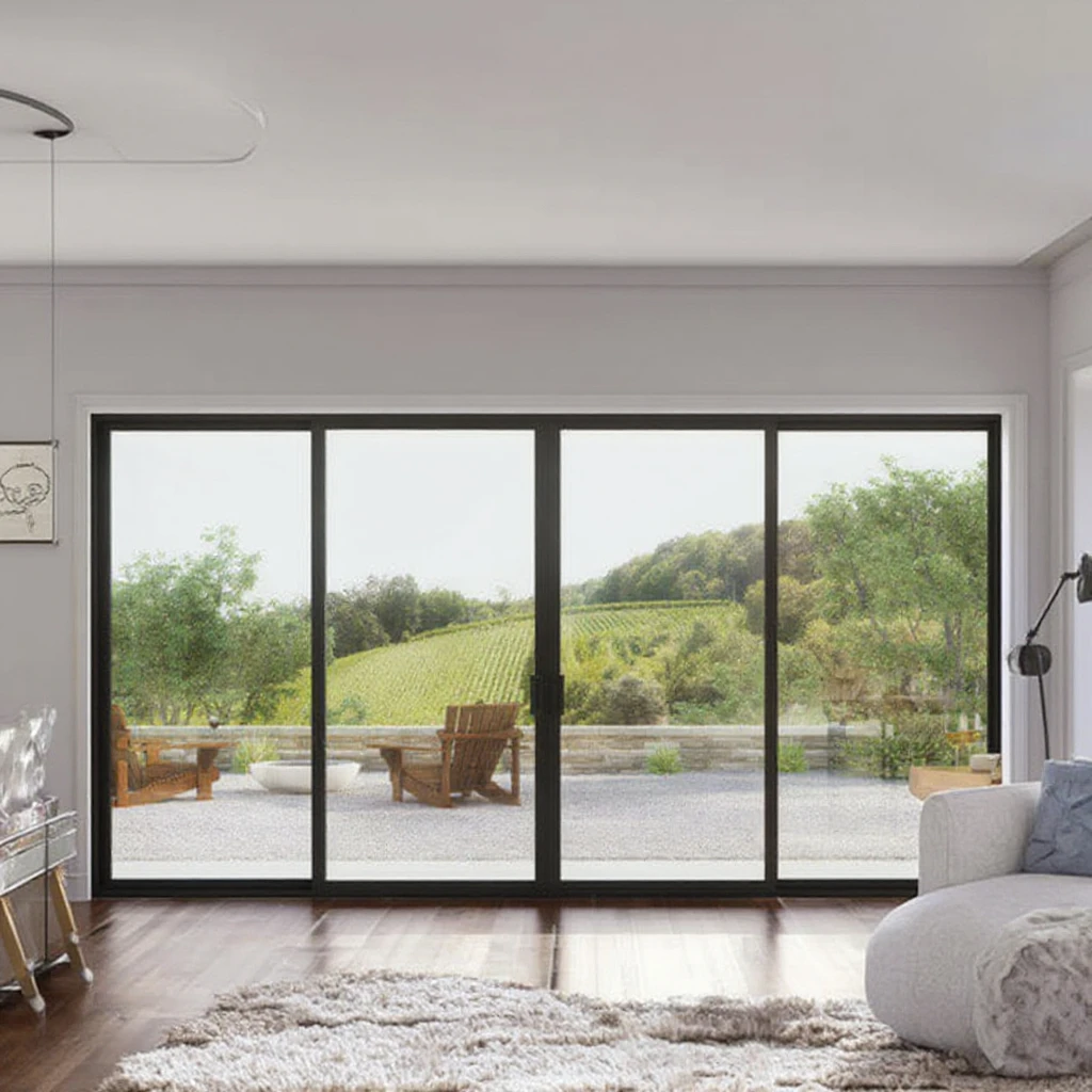 Modern Custom-Made Aluminum Sliding Bifold Glass Patio Door Windproof for Outdoor Living Room or Warehouse Use