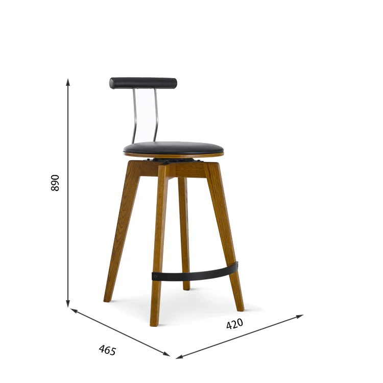 Hot Sale Kitchen Barstools Modern Furniture Traditional Red Oak Chairs Barstool
