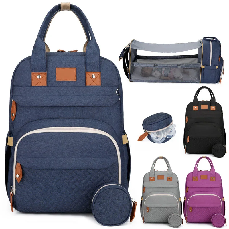 LYMECH New  Large Baby Sleep Fold Bed Bag Custom Organizer Designer New Nappy Tote Stroller Mommy Mummy Diaper Bag Backpack Set